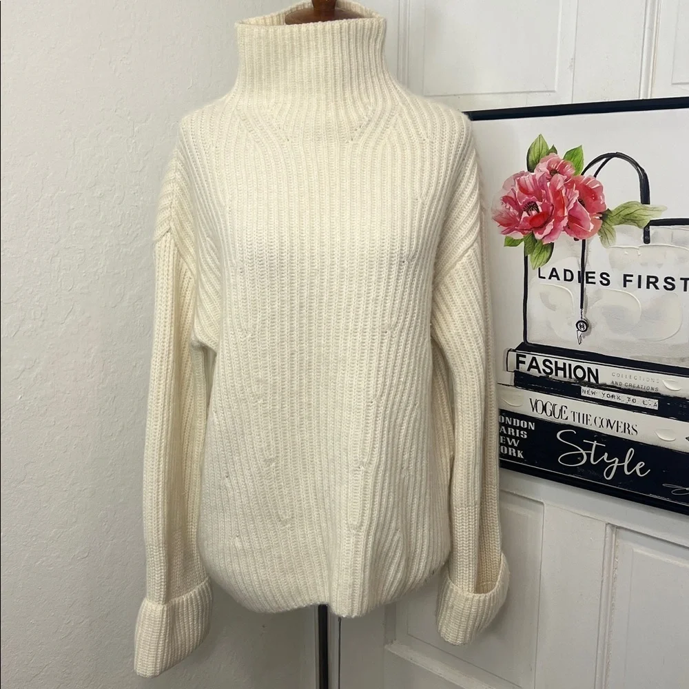 Aspen Collection 100% Cashmere Funnel Neck Sweater Size XS